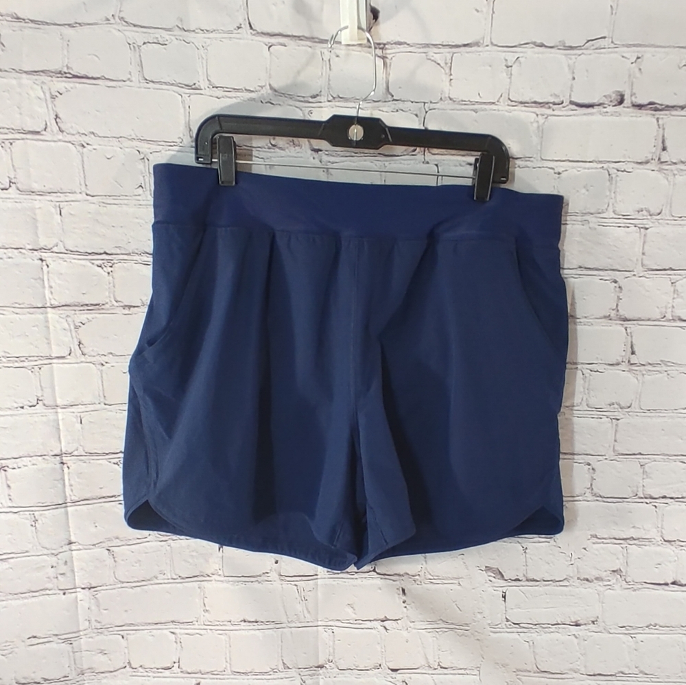 Lands' End Womens Quick Dry Shorts 18W Navy Blue